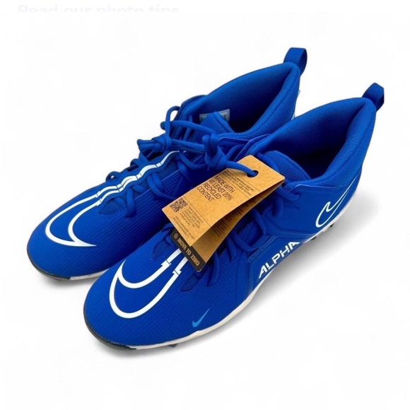Nike Other - Nike Alpha Menace 3 Shark Football Cleats Royal Blue White Mens 14 CV0582414 NWT